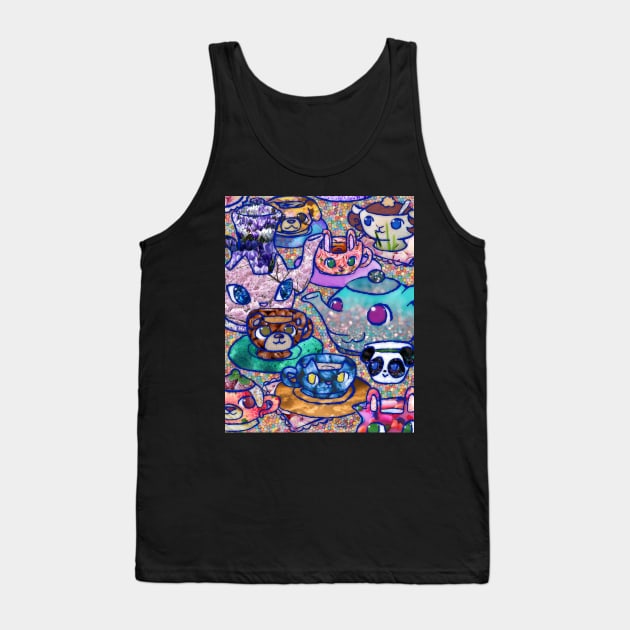 We're Just Teapots and Tea Cups - Cute Nature Photo Manipulation Collage Tank Top by BonBonBunny